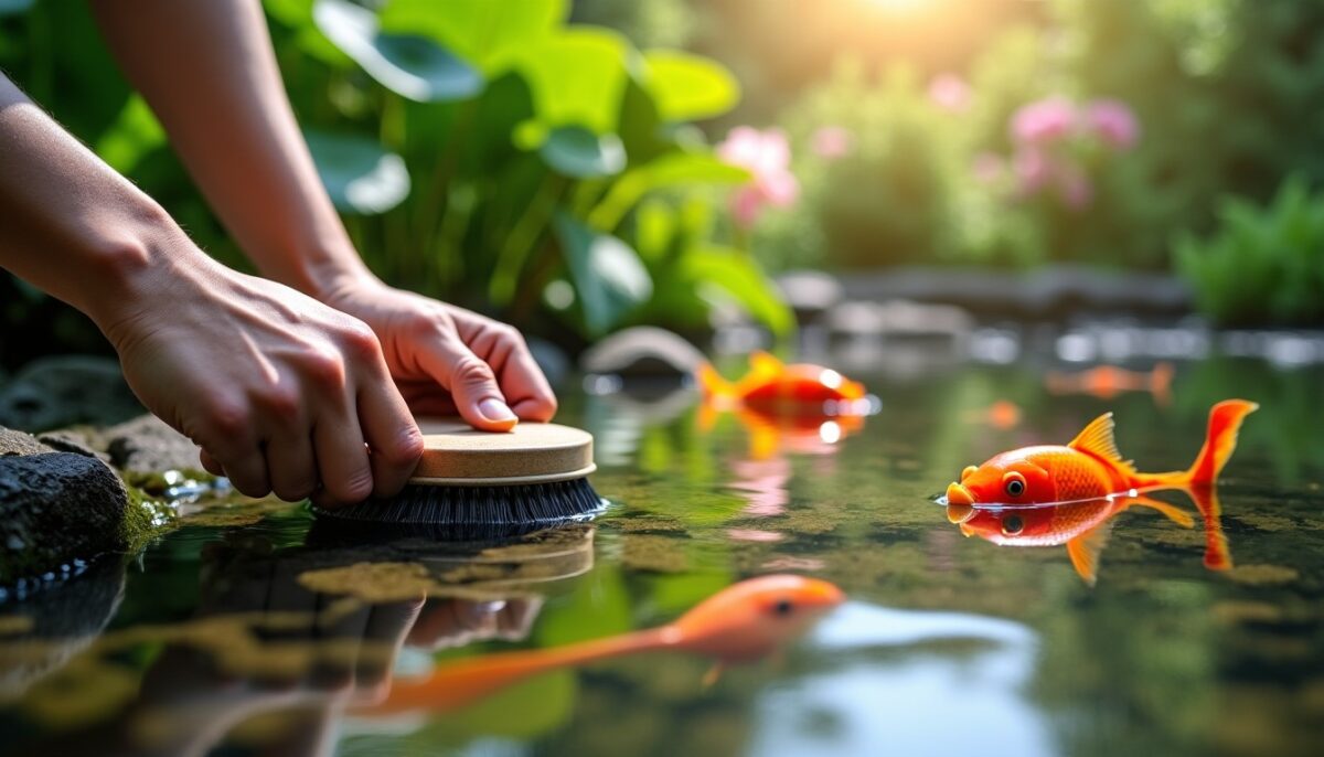 Comment entretenir le fond d'un bassin à poissons tout en préservant son écosystème ?
